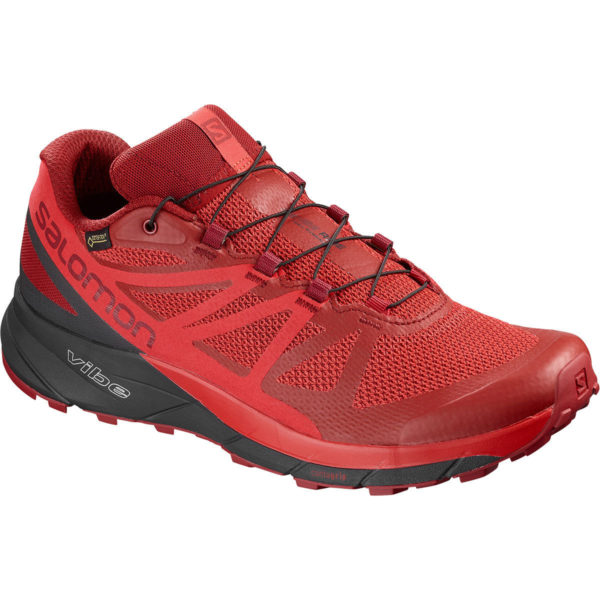 Salomon Men's Sense Ride Gtx Invisible Fit Waterproof Trail Running Shoes - Red - Size 10