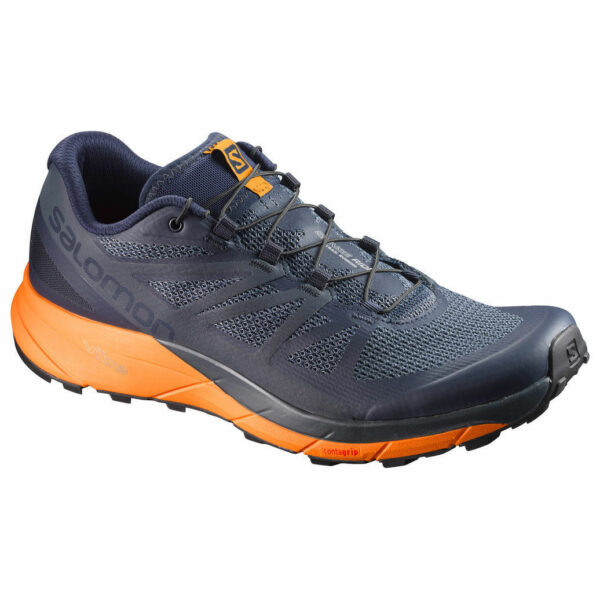 Salomon Men's Sense Ride Trail Running Shoes, Navy Blazer/marigold - Blue - Size 14