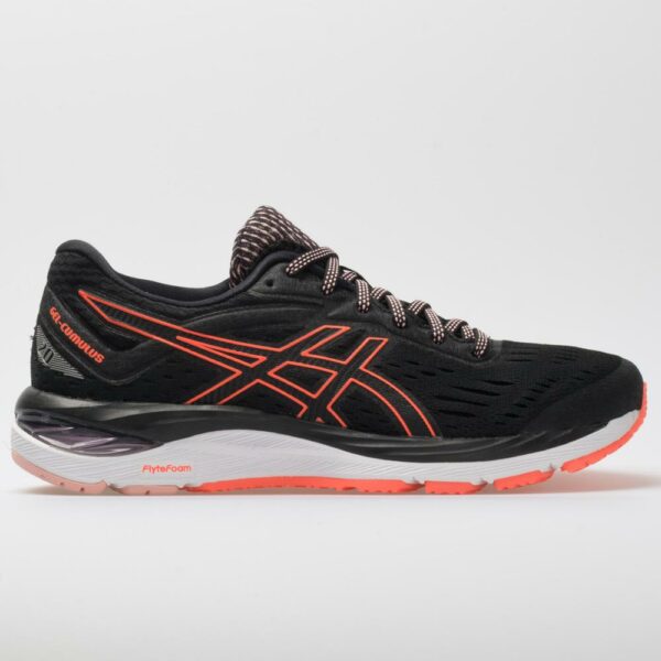 ASICS GEL-Cumulus 20 Women's Running Shoes Black/Flash Coral Size 8.5 Width B - Medium