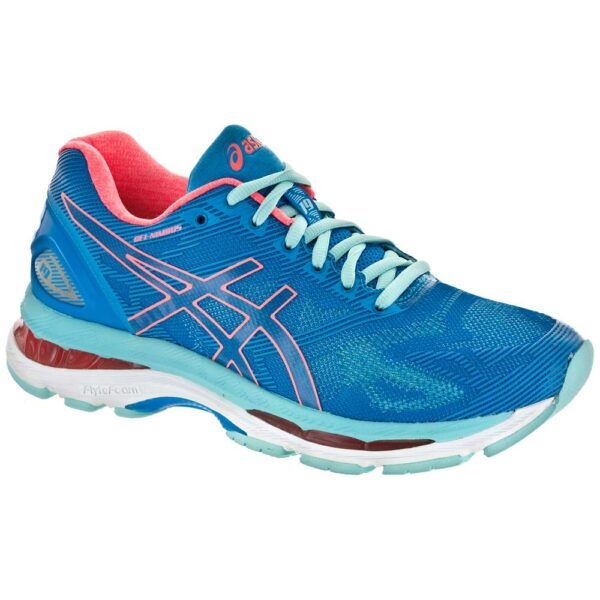 ASICS GEL-Nimbus 19 Women's Running Shoes Diva Blue/Flash Coral/Aqua Splash Size 6 Width D - Wide