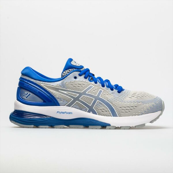 ASICS GEL-Nimbus 21 Lite-Show Men's Running Shoes Mid Grey/Illusion Blue Size 10 Width D - Medium
