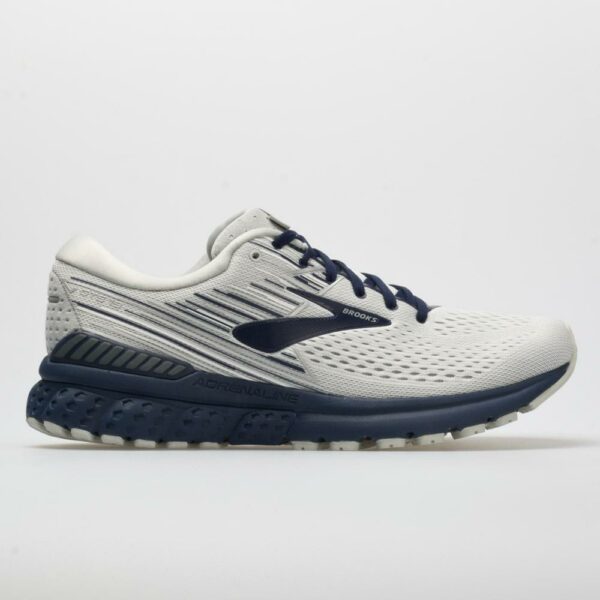 Brooks Adrenaline GTS 19 Men's Running Shoes White/Grey/Navy Size 10 Width D - Medium