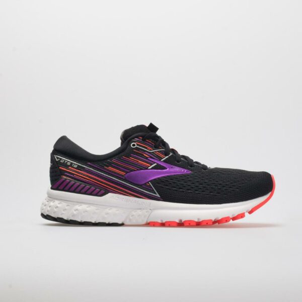 Brooks Adrenaline GTS 19 Women's Running Shoes Black/Purple/Coral Size 10.5 Width D - Wide