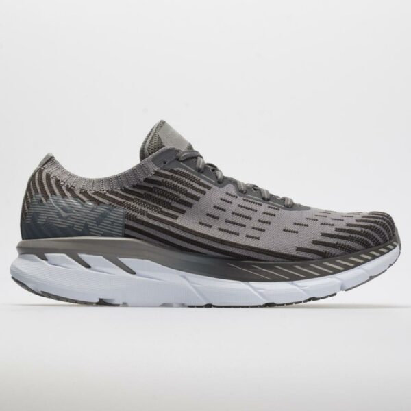 Hoka One One Clifton 5 Knit Men's Running Shoes Frost Gray/Pavement Size 9.5 Width D - Medium