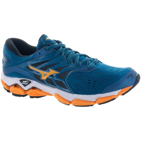Mizuno Wave Horizon 2 Men's Running Shoes Blue Sapphire/Bright Marigold Size 8.5 Width D - Medium