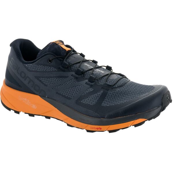 Salomon Sense Ride Men's Trail Running Shoes Navy Blazer/Bright Marigold/Ombre Blue Size 8.5 Width D - Medium