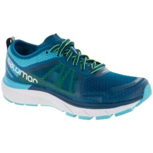 Salomon Sonic RA Max Women's Running Shoes Blue Curacao/Deep Lagoon/Safety Yellow Size 6.5 Width B - Medium